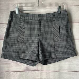 Daisy Fuentes Black and White Plaid Shorts Size 8